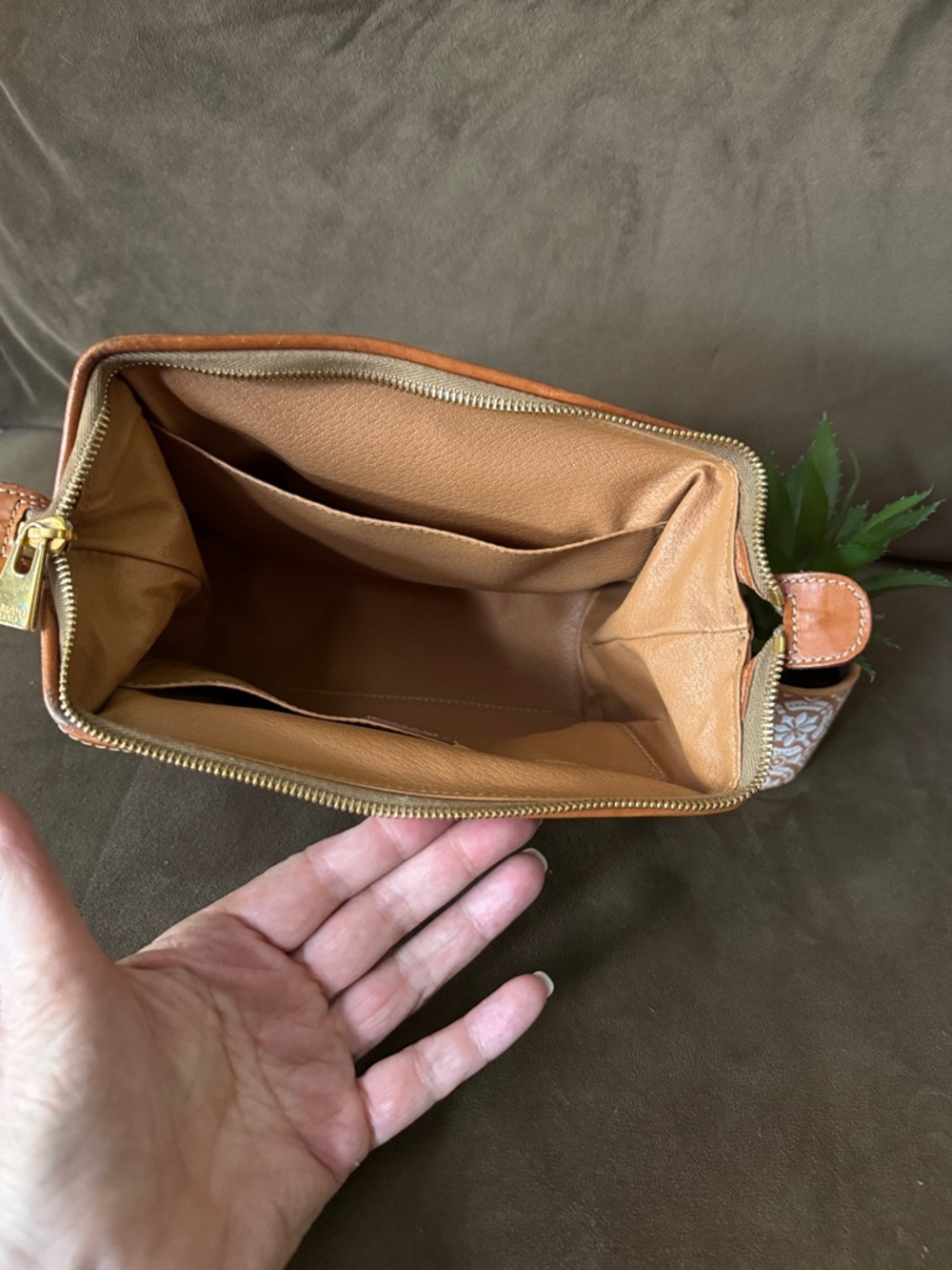 Hold for Mara Celine Brown Monogram Toiletry Pouch w Tan Trim Vintage Like New - Picture 11 of 11